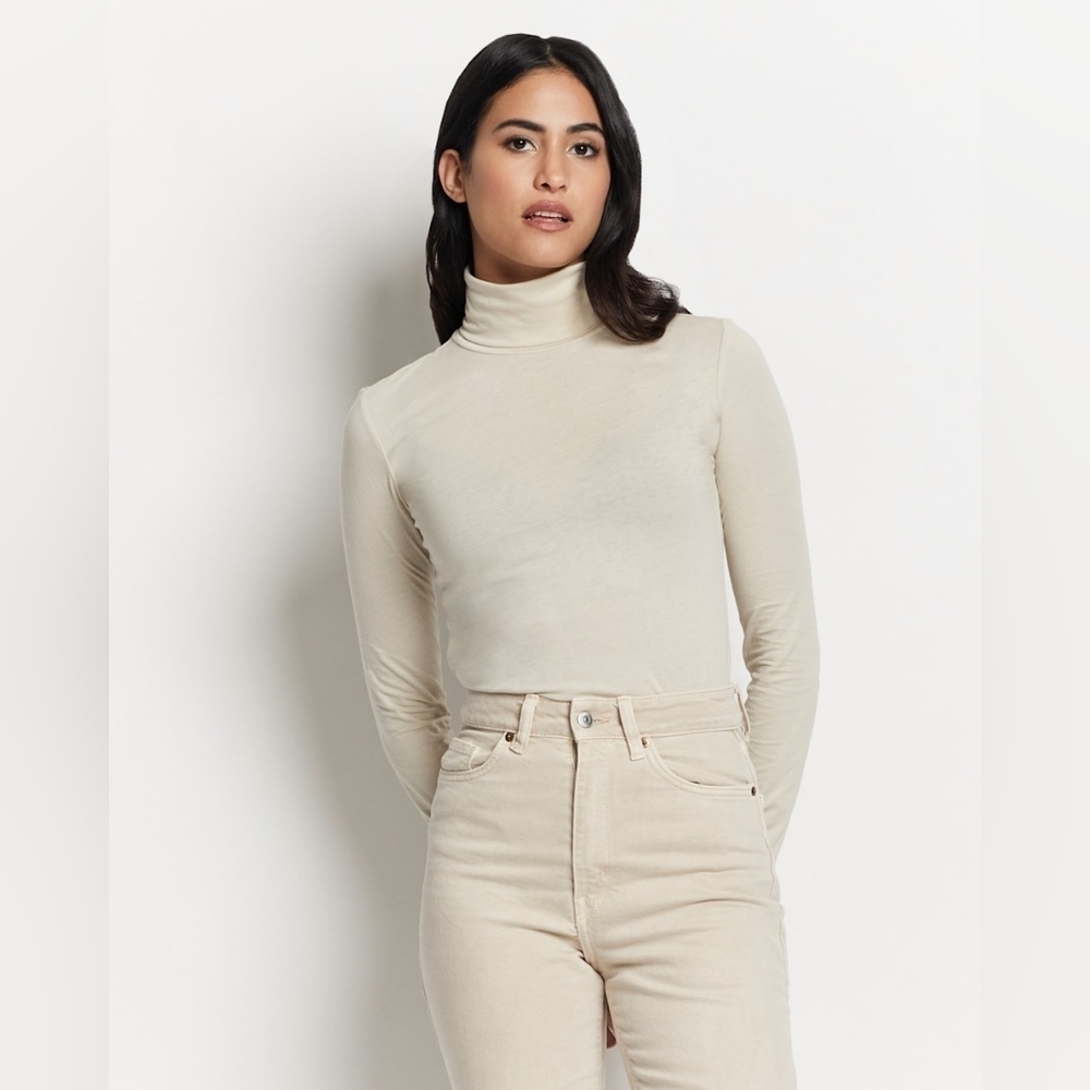 Pendleton Silk Blend Turtleneck Top Cream Color Size XL
